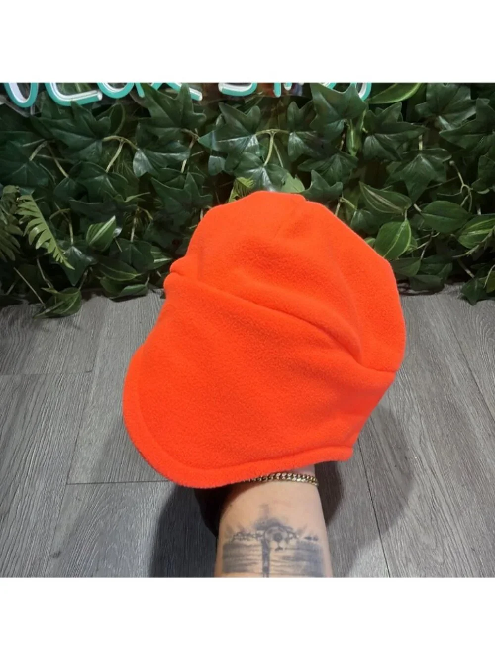 Carhartt Fleece 2 in 1 One Size Mens Beanie Hat Face Mask Orange A202